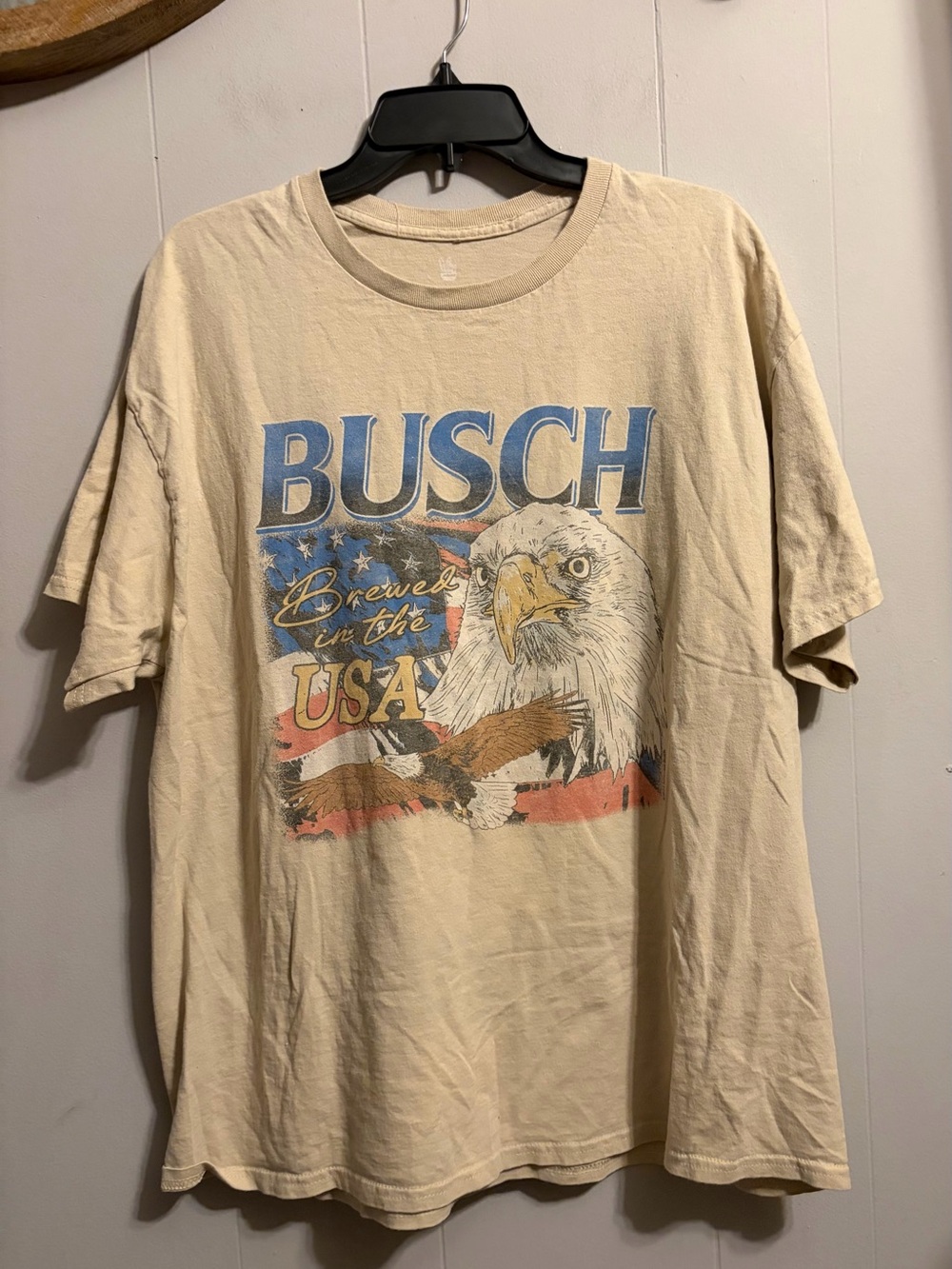 Junk Food Clothing Beige Busch USA Eagle Graphic Tee
